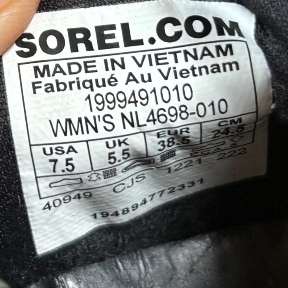 Sorel Kinetic Impact Womens Slip On Running Shoes Black White Size 7.5